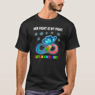 T-shirt Papillon Son combat est ma Sensibilisation sur l'a