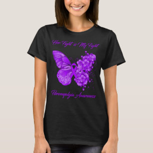 T-shirt Papillon Son combat est mon combat Fibromyalgie Aw