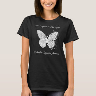 T-shirt Papillon Son combat est mon combat postpartum Depr