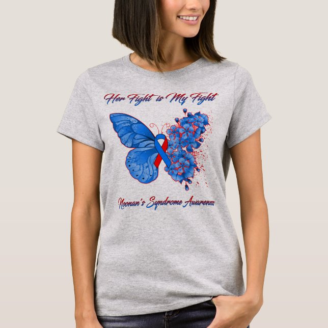 T-shirt Papillon Son combat est mon combat Syndrome de Noo (Devant)