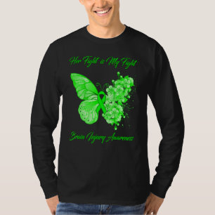 T-shirt Papillon Son Combat Est Mon Combattre Brain Blessu
