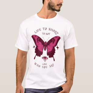 T-shirt Papillon SVG   Citation La Vie Est Trop Courte