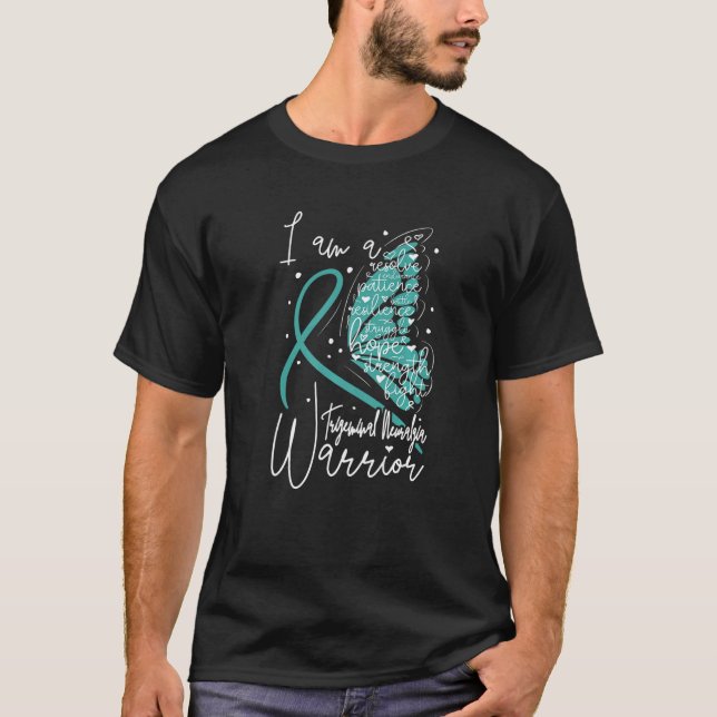 T-shirt Papillon Trigeminal Neuralgie Guerrier Sensibilisa (Devant)