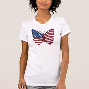 T-shirt Papillon USA - Numéro de drapeau 62614