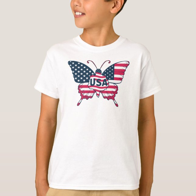 T-shirt Papillon USA Sublimation-62616 (Devant)