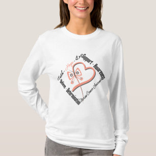 T-shirt Papillon utérin d'amour d'espoir de foi de Cancer