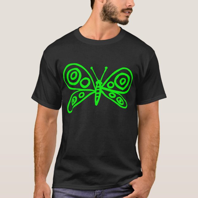 T-shirt Papillon - Vert (Devant)