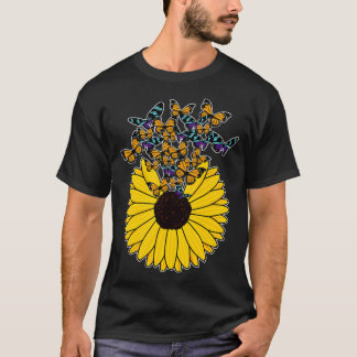 T-shirt Papillons avec Tournesol