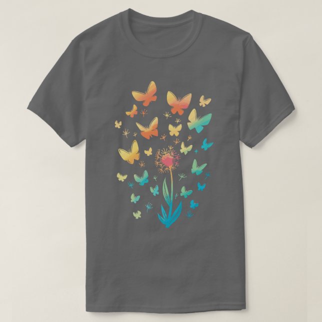 T-shirt Papillons Dandelions printemps été (Design devant)