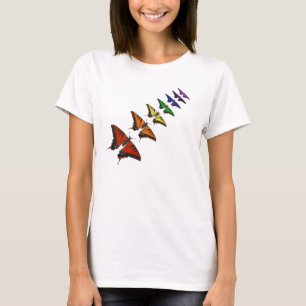 T-shirt Papillons de Chakra d'arc-en-ciel