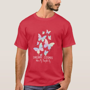 T-shirt Papillons de Galaxie Pastel Esthétique Rêveuse