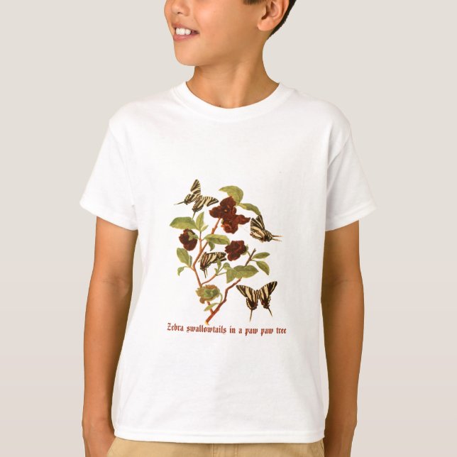 T-shirt Papillons de machaon de zèbre sur la patte de (Devant)