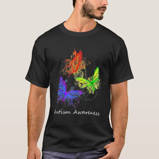 T-shirt Papillons de sensibilisation sur l'autisme sans pi (Devant)