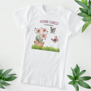 T-Shirt Papillons du jardin floral libellules Aquarelle