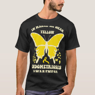 T-shirt papillons en mars nous portons l'endométriose jaun