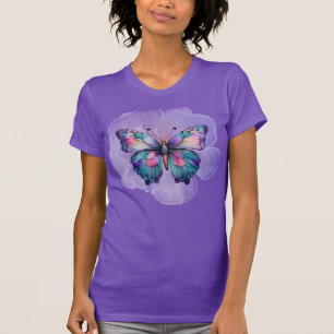 T-shirt Papillons et fleurs aquarelles