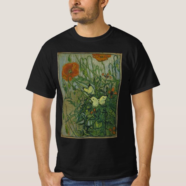 T-shirt Papillons et papillons par Vincent van Gogh (Devant)