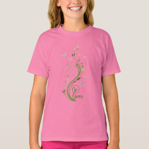 T-shirt Papillons et vigne verte