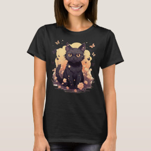 T-shirt Papillons Floral Chat Femme Esthétique Femme Graph