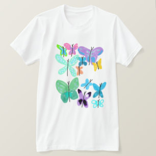 T-shirt Papillons Funky Art Abstrait à Porter