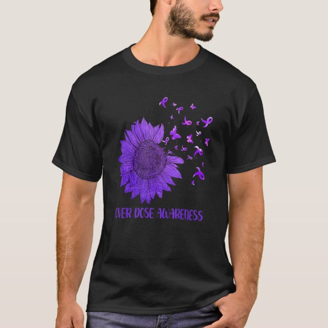 T-shirt Papillons mûrs de marguerite violet surdose de rub (Devant)