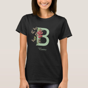 T-shirt Papillons Pois de Senteur Monogramme Initiale B No