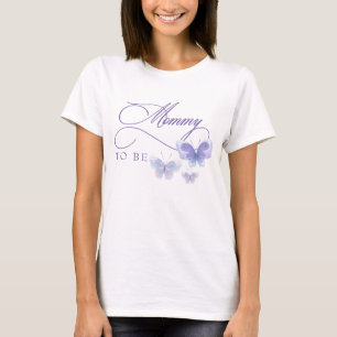 T-shirt Papillons pourpres Maman pour être Baby shower
