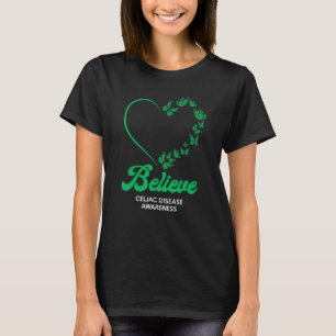 T-shirt Papillons verts Coeur Croire la maladie coeliaque