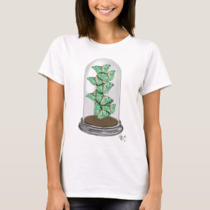 T-shirt Papillons verts dans cloche en verre 2