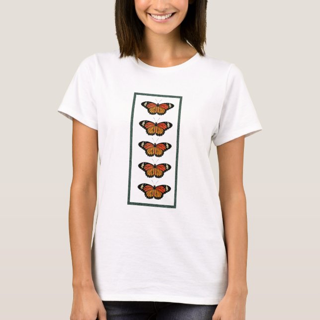 T-shirt Papillons vintages Printemps Belle nature Mignonne (Devant)