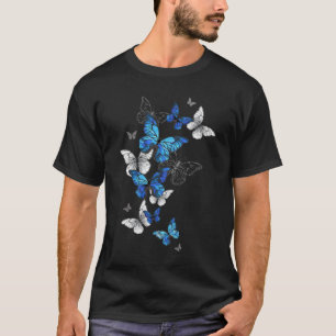 T-shirt Papillons volants bleus Morpho