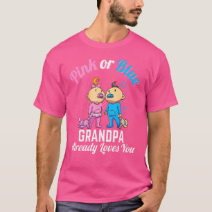 T-shirt Papou rose ou bleu t'aime déjà nouveau bébé