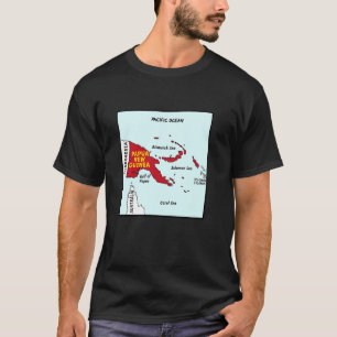 T-shirt Papouasie-Nouvelle-Guinée Carte aux couleurs du dr