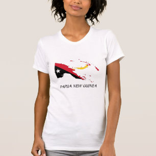 T-shirt Papouasie-Nouvelle-Guinée - Carte du drapeau