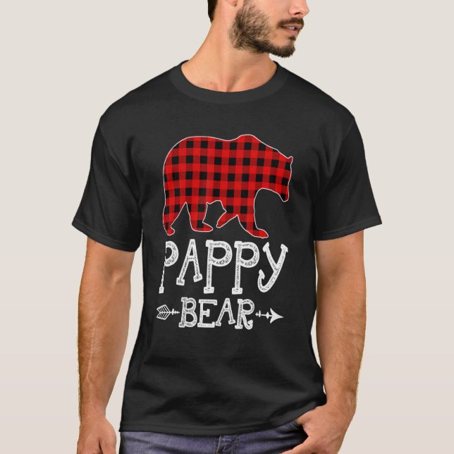 T-shirt Pappy Bear Pajama Red Plaid Buffalo Fami (Devant)