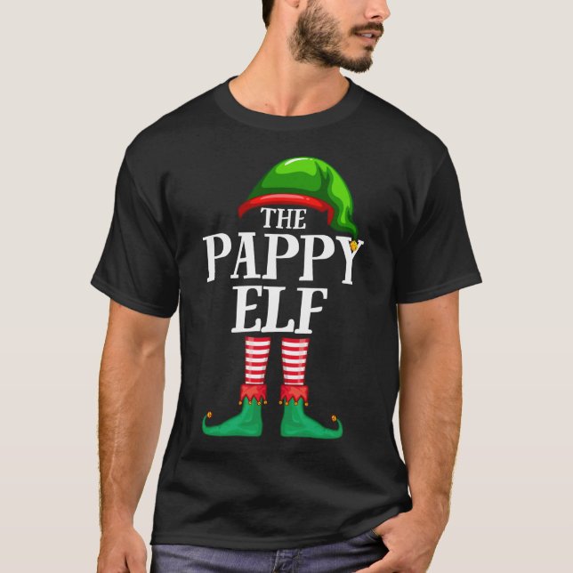 T-shirt Pappy Elf Correspondant Famille de Noël Pyjama (Devant)