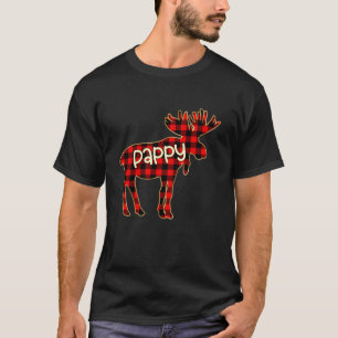 T-shirt PAPPY MOOSE Buffalo Rouge Plaid Famille Noël Lon