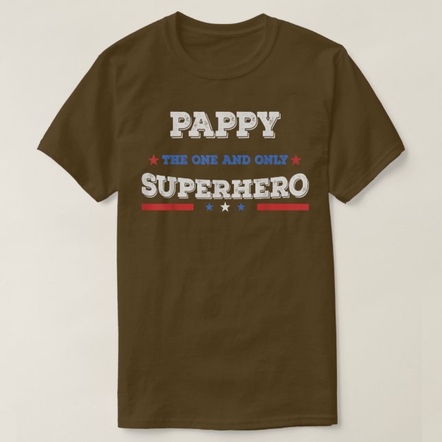 T-shirt Pappy Superdad superhero superpapa père héros étoi (Design devant)