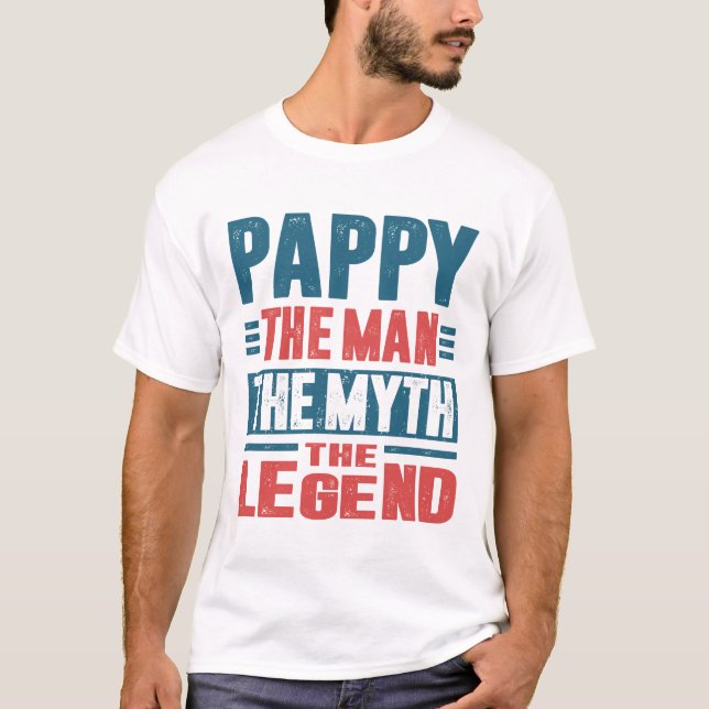 T-shirt Pappy The Man The Myth (Devant)