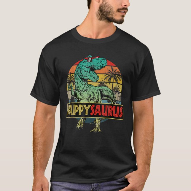 T-shirt Pappysaurus T Rex Dinosaur Daddy Saurus Famille Ma (Devant)