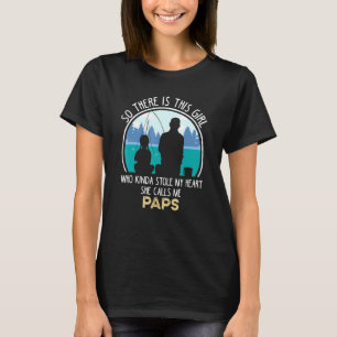 T-shirt Paps Petite-Fille Pêchant Ensemble Amis Pour Toujo