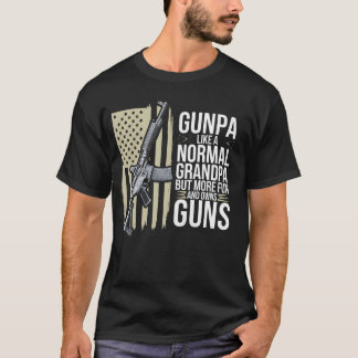 T-shirt Papy comme un grand-père normal mais drapeau améri