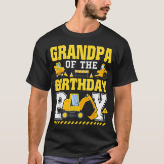 T-shirt Papy de l'excavatrice du garçon d'anniversaire