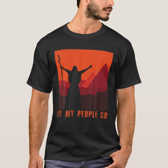 T-shirt Pâque Drôle Laisser Mon Peuple Aller Juif Seder Fa (Devant)
