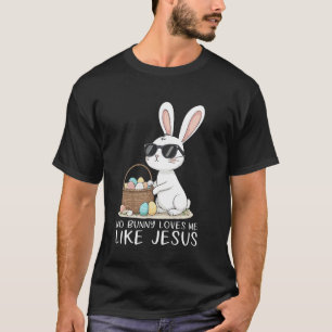 T-shirt Pâques aucun lapin ne m'aime comme Jésus Enfants c