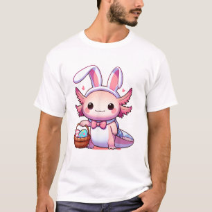 T-Shirt Pâques Axolotl Oreilles de Lapin Œufs