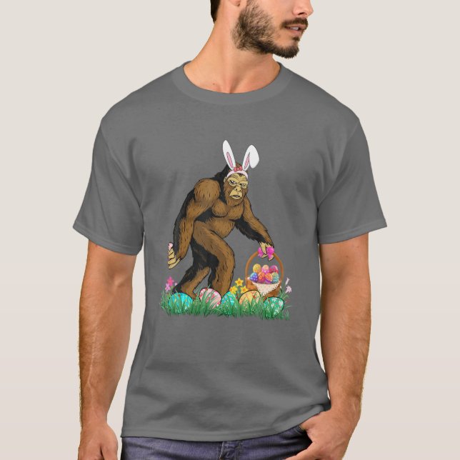 T-shirt Pâques Bigfoot Bunny Bigfoot Happy Pâques Chasse (Devant)