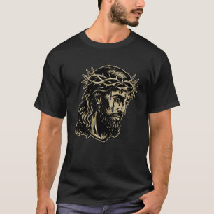 T-shirt Pâques chrétien Jésus-Christ visage couronne d'épi