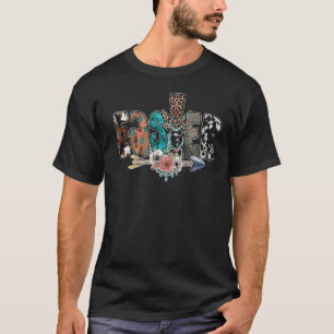 T-shirt Pâques Cuir de Vache Léopard Floral Turquoise Occi
