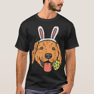 T-shirt Pâques Golden Retriever Bunny Face Amoureux des ch